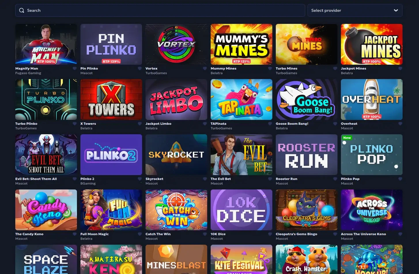 Unique Casino giochi e slot online